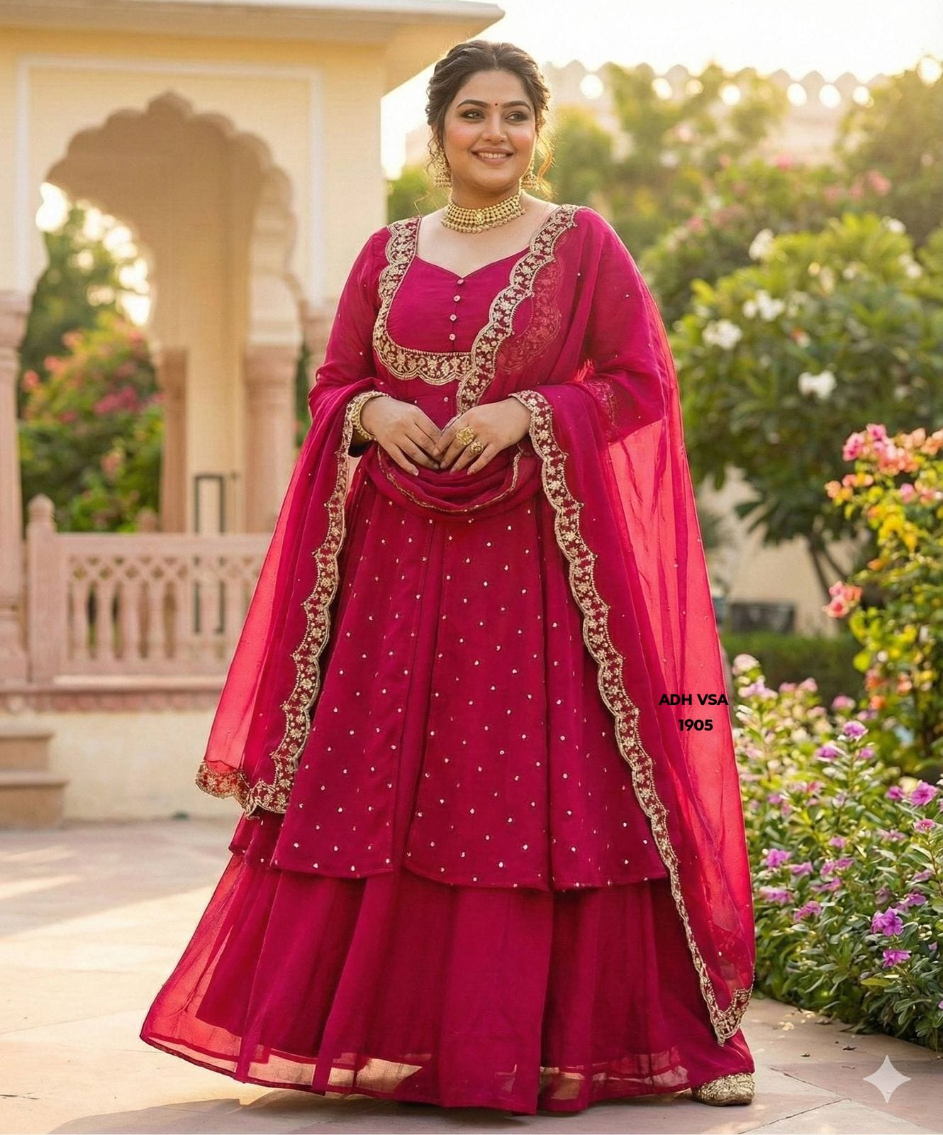 Black Georgette Heavy Embroidery Work Anarkali Gown Set
